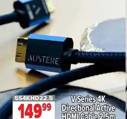2001 Audio Video V Series 4K Directional Active HDMI Cable 2.5m offer