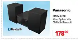 2001 Audio Video PANASONIC SCPM270K Micro System with CD Radio Bluetooth offer
