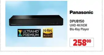 PANASONIC DPUB150 UHD 4K/HDR Blu-Ray Player
