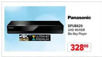 2001 Audio Video PANASONIC DPUB420 UHD 4K/HDR Blu-Ray Player offer