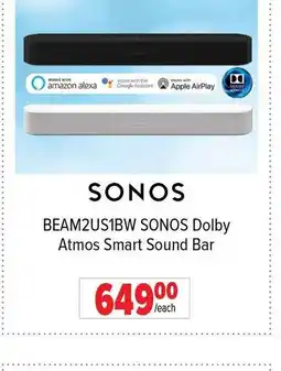 2001 Audio Video SONOS BEAM2US1BW SONOS Dolby Atmos Smart Sound Bar offer