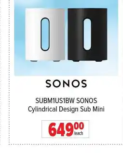 2001 Audio Video SONOS SUBM1US1BW Cylindrical Design Sub Mini offer