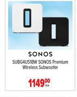 2001 Audio Video SONOS SUBG4US1BW Premium Wireless Subwoofer offer
