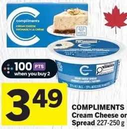 Foodland Compliments cream cheese or spread offer