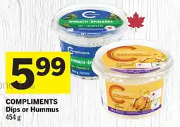Foodland Compliments dips or hummus offer