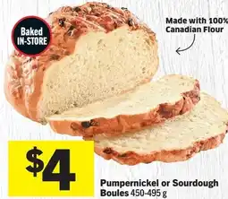 Foodland Pumpernickel or Sourdough Boules offer