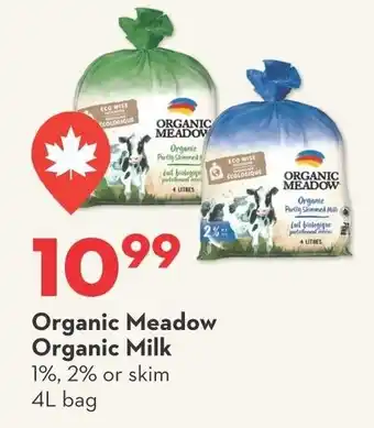 Longo's Organic Meadow Organic Milk offer