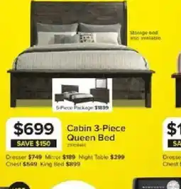 Leon's Cabin 3-Piece Queen Bed offer