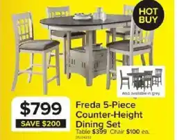 Leon's Freda 5-Piece Counter-Height Dining Set offer