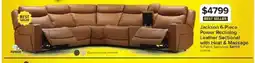 Leon's Jackson 6-Piece Power Reclining Leather Sectional with Heat & Massage offer