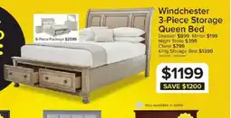 Leon's Windchester 3-Piece Storage Queen Bed offer