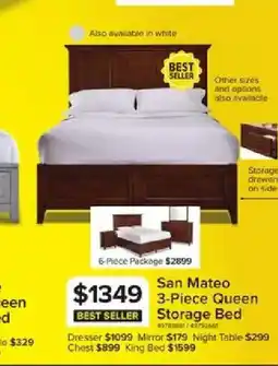 Leon's San Mateo 3-Piece Queen Storage Bed offer