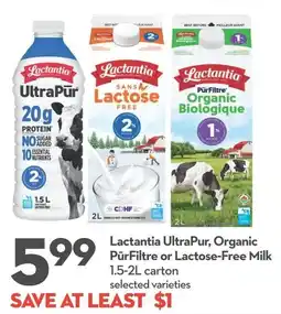 Longo's Lactantia UltraPur, Organic PūrFiltre or Lactose-Free Milk offer