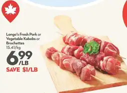Longo's Longo's Fresh Pork or Vegetable Kabobs or Brochettes offer