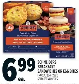 Metro Schneiders breakfast sandwiches or egg bites offer