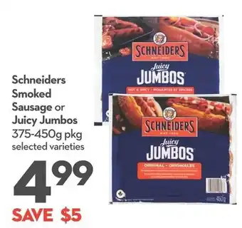 Schneiders Smoked Sausage or Juicy Jumbos