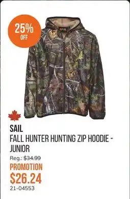 Sail Fall Hunter Hunting Zip Hoodie - Junior offer
