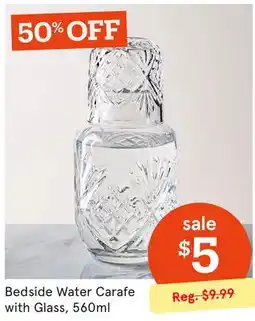 Kitchen Stuff Plus Bedside Water Carafe with Glass offer