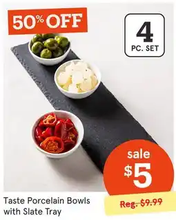 Kitchen Stuff Plus Taste Porcelain Bowls with Slate Tray offer
