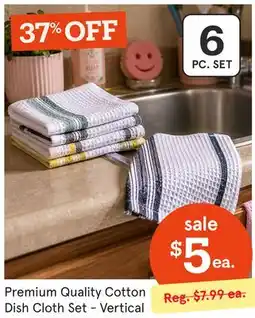 Kitchen Stuff Plus Premium Quality Cotton Dish Cloth Set - Vertical offer