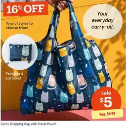 Kitchen Stuff Plus Carry Shopping Bag with Travel Pouch offer