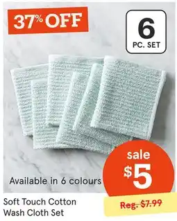 Kitchen Stuff Plus Soft Touch Cotton Wash Cloth Set offer