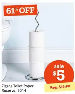 Kitchen Stuff Plus Zigzag Toilet Paper Reserve, 20H offer