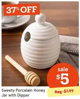 Kitchen Stuff Plus Sweety Porcelain Honey Jar with Dipper offer