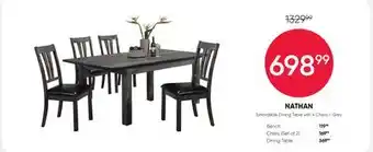 Meubles RD nathan - Extendable Dining Table with 4 Chairs - Grey offer