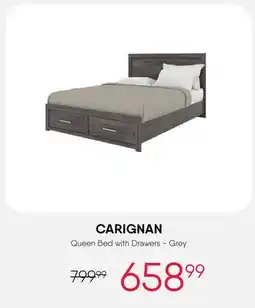 Meubles RD carignan - Queen Bed with Drawers - Grey offer
