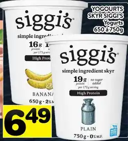 Supermarché PA YOGOURTS SKYR SIGGI'S | Yogurts offer