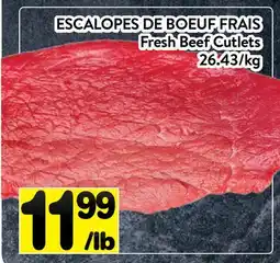Supermarché PA ESCALOPES DE BOEUF FRAIS | Fresh Beef Cutlets offer