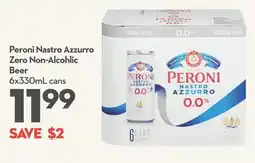 Longo's Peroni Nastro Azzurro Zero Non-Alcohlic Beer offer