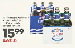 Longo's Peroni Nastro Azzurro or Azzurro Stile Capri offer
