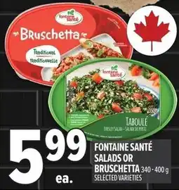 Metro Fontaine santé salads or bruschetta offer