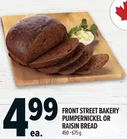 Metro Front street bakery pumpernickel or raisin bread offer