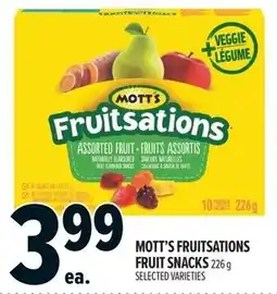 Metro Mott's fruitsations fruit snacks offer