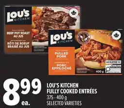 Metro Lou's kitchen fully cooked entrées offer