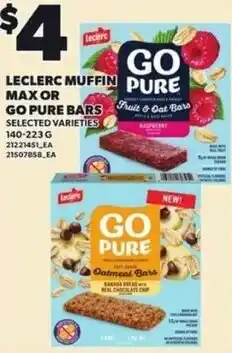 Independent Grocer Leclerc muffin pure max or go pure bars offer