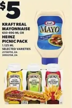 Independent Grocer Kraft real mayonnaise or heinz picnic pack offer