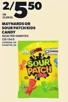 Independent Grocer Maynards or sour patch kids candy offer
