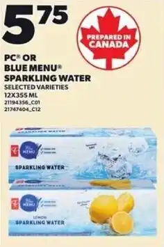 Independent Grocer Pc or blue menu sparkling water offer