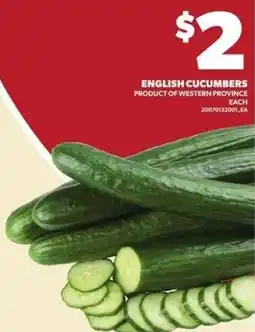 Independent Grocer English cucumbers offer