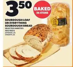 Independent Grocer Sourdough loaf or everything sourdough bread offer