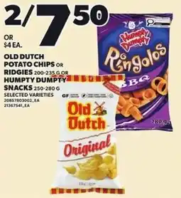 Independent Grocer Old dutch potato chips or ridgie or humpty dumpty snacks offer
