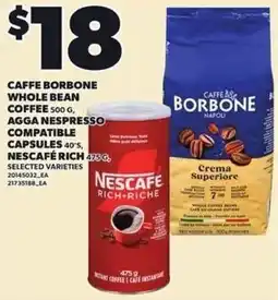 Independent Grocer Nescafé rich caffe borbone whole bean coffee agga nespresso compatible capsules offer