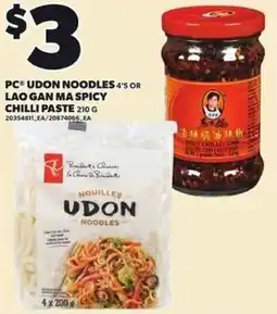 Independent Grocer Pc udon noodles 4's or lao gan ma spicy chilli paste offer