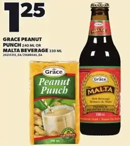 Independent Grocer Grace peanut punch or malta beverage offer