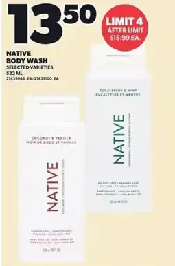 Independent Grocer Native body wash offer