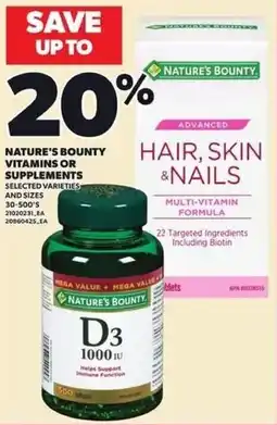 Independent Grocer Nature's bounty vitamins or supplements offer